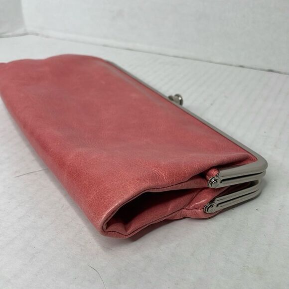 Hobo Lauren peach leather double frame clutch/wallet NWT - Picture 11 of 11